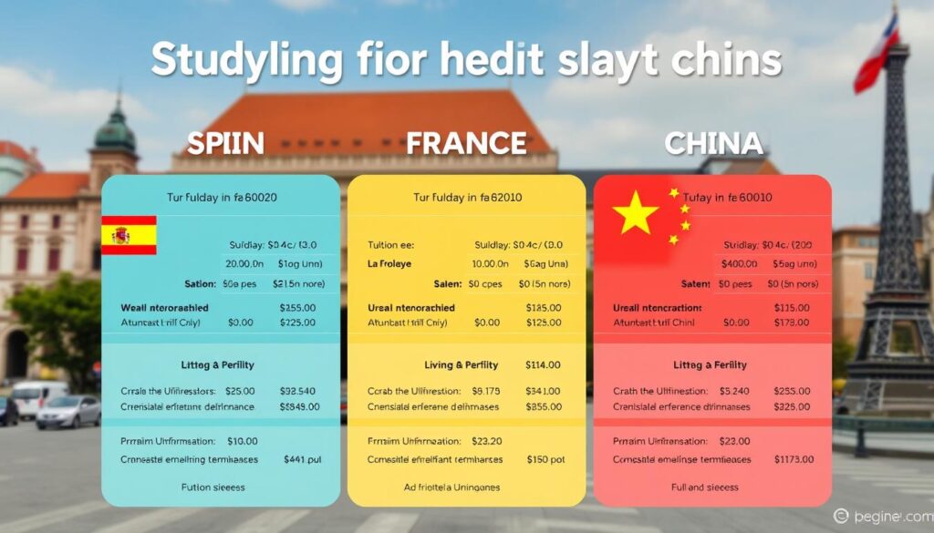 Cost of studying abroad in spain